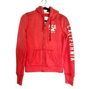Y2K Hollister Appliqué two-way Full Zip Hoodie Sweater size L